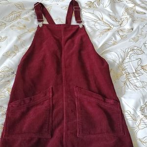 Corduroy Burgundy Overall Dress